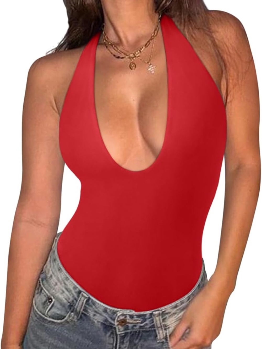 Bodysuit Summer V
Neck Backless Body Suits Tank Top S 1313/bb1-1